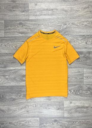 Nike dri-fit футболка м размер спортивная оранжевая оригинал