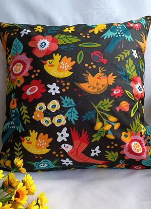 Наволочка 35*35 петриковская роспись с  хлопка