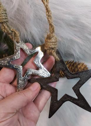 Металева підвіска зірка декор різдвяний новорічний пасхальний5 фото