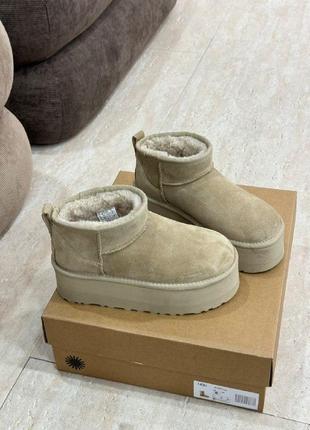 Ugg ultra mini platform light grey угги