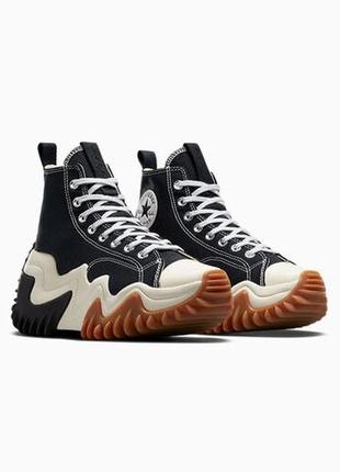 Converse run star motion hi black масивні жіночі кеди конверс чорні на високій підошві массивные черные кеды на высокой платформе2 фото