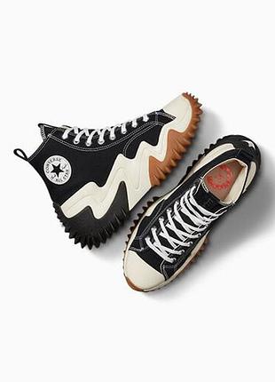 Converse run star motion hi black масивні жіночі кеди конверс чорні на високій підошві массивные черные кеды на высокой платформе