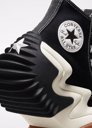 Converse run star motion hi black масивні жіночі кеди конверс чорні на високій підошві массивные черные кеды на высокой подошве6 фото