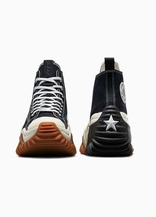 Converse run star motion hi black масивні жіночі кеди конверс чорні на високій підошві массивные черные кеды на высокой подошве2 фото