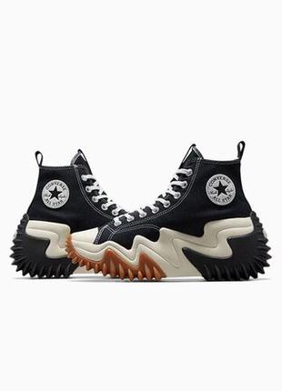 Converse run star motion hi black масивні жіночі кеди конверс чорні на високій підошві массивные черные кеды на высокой подошве4 фото