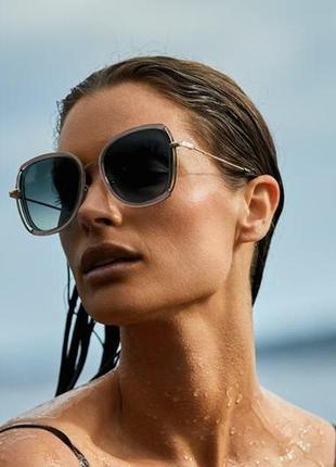 Женские солнцезащитные очки в металлической оправе3 фото