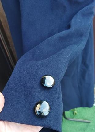 Деми пальто, синее пальто, демисезонное пальто длинное, классическое пальто5 фото