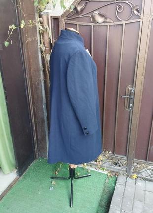 Деми пальто, синее пальто, демисезонное пальто длинное, классическое пальто3 фото