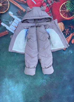 Костюм детский ушки однотон курточка+ полукомбинезон2 фото