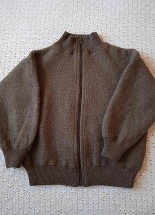 Теплый свитерик из валяной шерсти шерстефлиса свитер на молнии зимний кардиган кофта мирер шерстяной1 фото