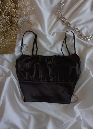 Темно-коричневий топ h&m