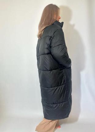 Довгий теплий зимовий пуховик куртка2 фото