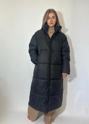 Длинный теплый зимний пуховик куртка6 фото