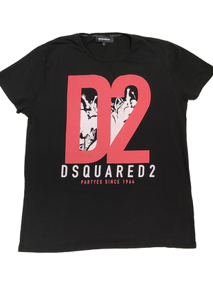 Dsquared 2 оригинальная черная футболка с принтом р. l-m