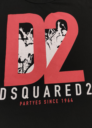 Dsquared 2 оригинальная черная футболка с принтом р. l-m3 фото
