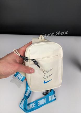 Сумка nike mini bag swoosh, молочна, месенджер, сумка через плече, барсетка найк6 фото