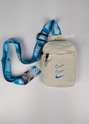 Сумка nike mini bag swoosh, молочна, месенджер, сумка через плече, барсетка найк7 фото