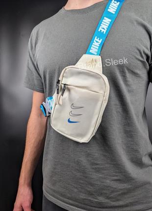 Сумка nike mini bag swoosh, молочна, месенджер, сумка через плече, барсетка найк9 фото