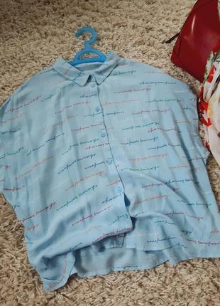 Легкая комфортная вискозовая блуза в принт ,c&amp;a,  p. 12-143 фото