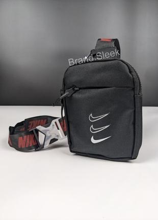 Сумка nike mini bag swoosh, чорна, месенджер, сумка через плече, барсетка найк