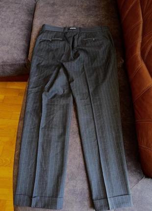Шерстяные брюки strellson оригинальные серые в полоску3 фото