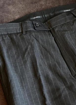 Шерстяные брюки strellson оригинальные серые в полоску2 фото