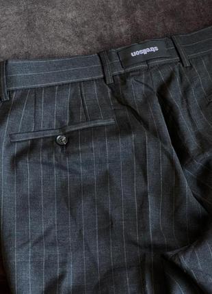 Вовняні брюки strellson оригінальні сірі у смужку5 фото