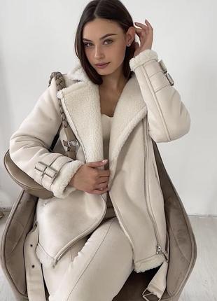 Шкіряна дублянка авіатор