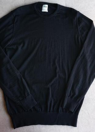 Zara свитер 100% тонкая шерсть