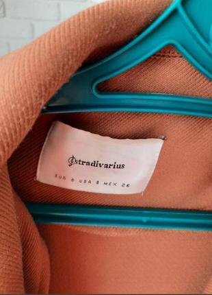 Стильный терракотовый тренч-пиджак stradivarius5 фото