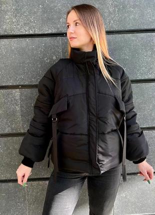 Куртка чорна осінь зима oversize до - 20°с