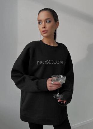 🍸стильний світшот на осінь🍸 “prosecco please” мод. 40153 фото