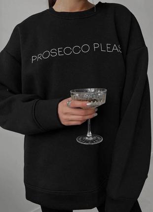 🍸стильний світшот на осінь🍸 “prosecco please” мод. 40154 фото