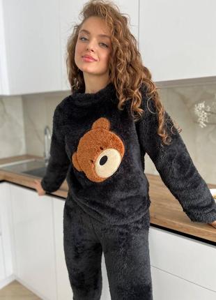 🐻 тепла махрова піжама з ведмедиком