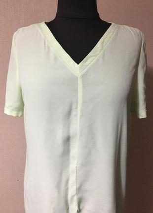 Брендовая лаконичная нежная нарядная блуза футболочка полупрозрачная вискозная2 фото