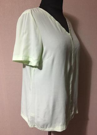 Брендовая лаконичная нежная нарядная блуза футболочка полупрозрачная вискозная4 фото