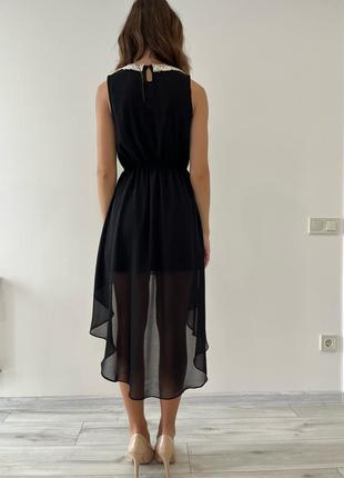 Шифоновое асимметричное платье с кружевным воротничком new look5 фото