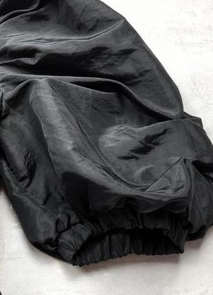 Роскошная черная блуза primark на одно плечо с пышными рукавами-буфами и баской на талии4 фото