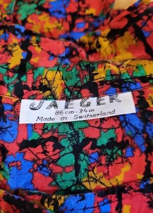 Оригинальная яркая винтажная шелковая блуза рубашка jaeger
