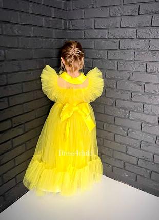 Желтое платье для девочек праздничное платье5 фото