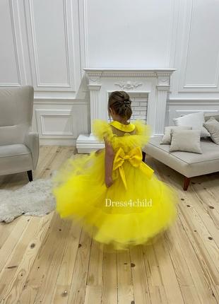 Желтое платье для девочек праздничное платье7 фото