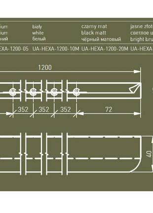 Ручка gtv hexa 1200 мм структурное светлое золото