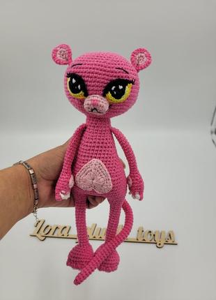 М'яка в'язана іграшка - розова пантера
