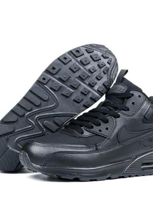 Кросівки чорні чоловічі термо/кросівки для чоловіків на зиму/стильні чоловічі кросівки утеплені на зиму та осінь на термоплащівці1 фото