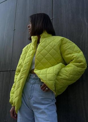 Удобная куртка, р.уни, силикон 200,  лимон3 фото