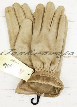 Перчатки, рукавички жіночі, з сенсором замшеві2 фото