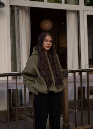 Худи оверсайз хаки оливка 5