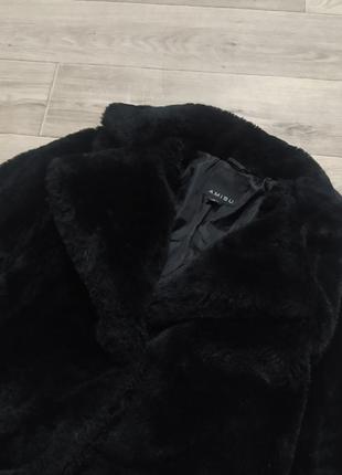 Черная объемная шубка пальто эко мех2 фото