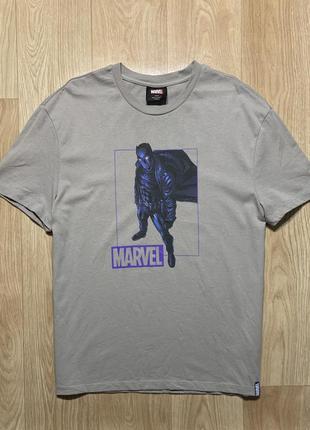 Black panther marvel big logo футболка