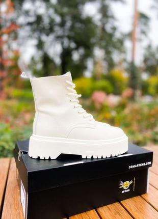 Черевики dr.martens jadon white cream (premium)
без замка ботинки